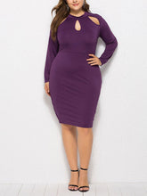 Plus Size Woman Plain Sexy Bodycon Dress